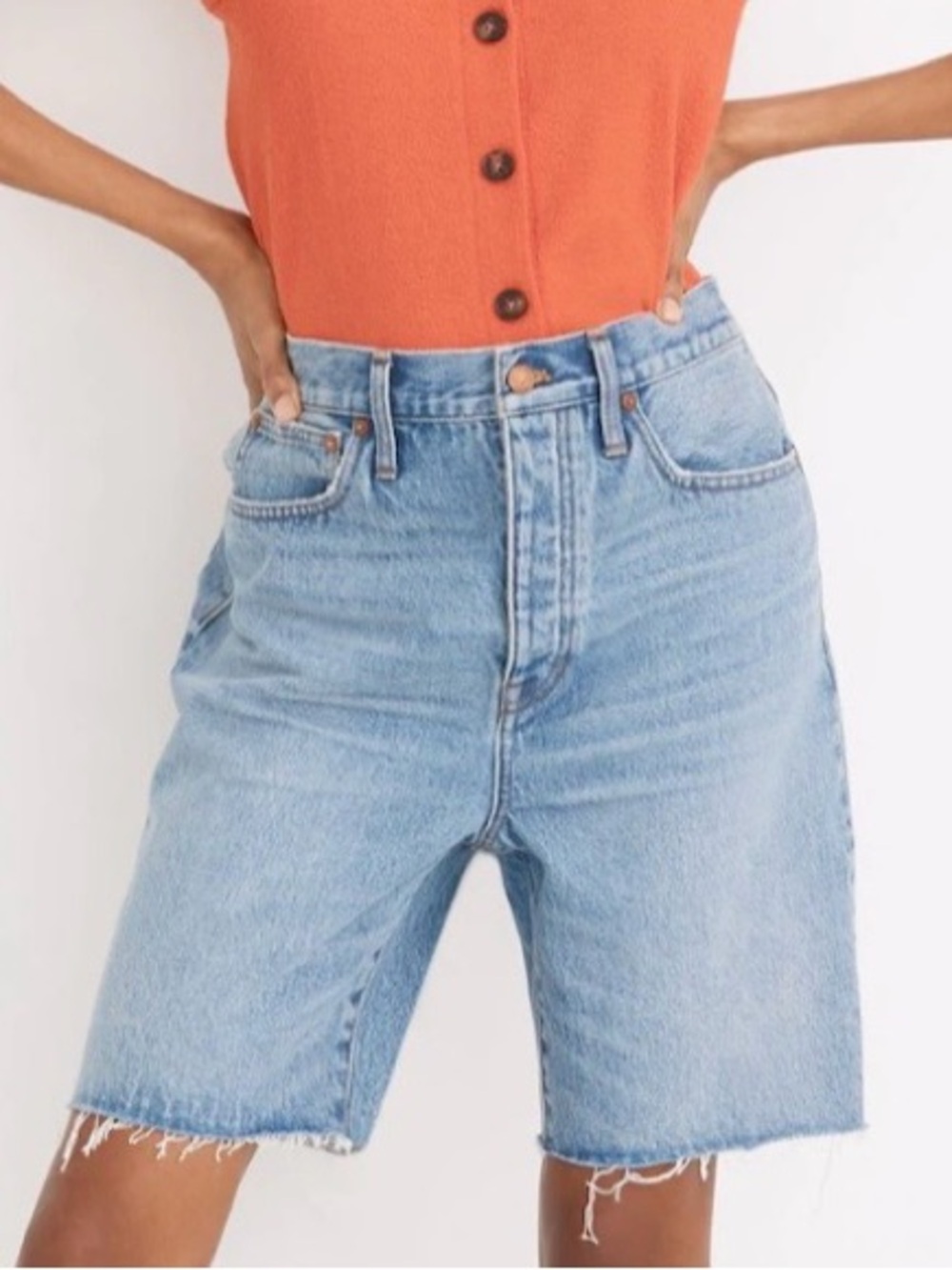 Madewell Baggy Denim Bermuda Shorts in Cedarcroft Wash Size 28 NWT